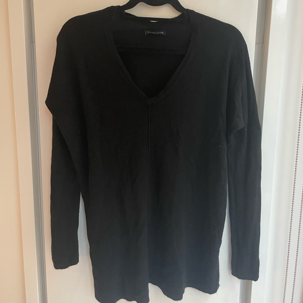 Staccato V neck Black Sweater